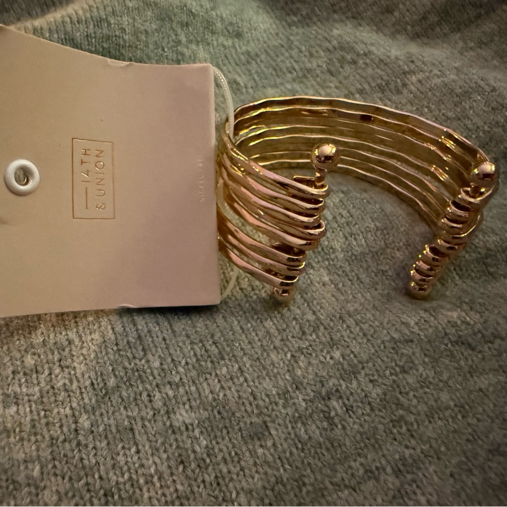 14th Union Gold Multi-Band Cuff Bracelet 9$